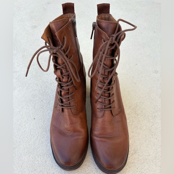 Franco Sarto Brown Leather Lace up Boots - Picture 5 of 5